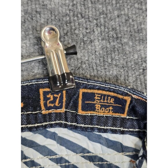 Rock Revival Jeans Womens 27 Blue Ellie Boot Bootcut Flap Pockets Stitching - Picture 8 of 10